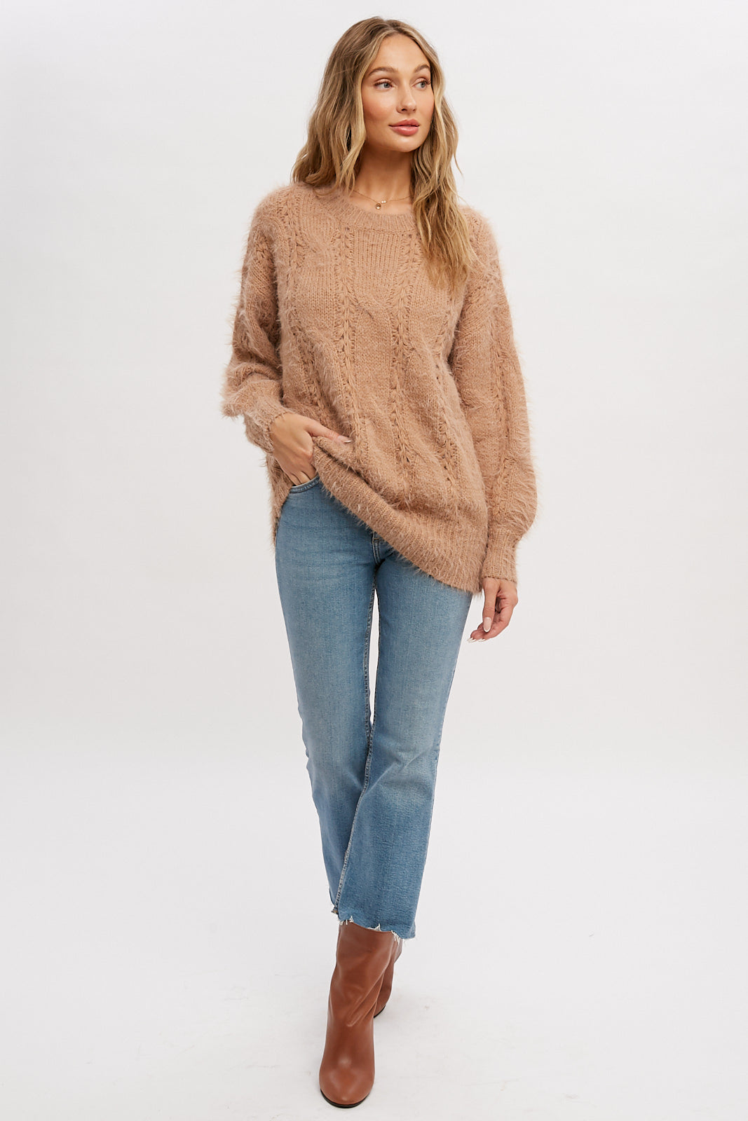 Fuzzy clearance teddy sweater