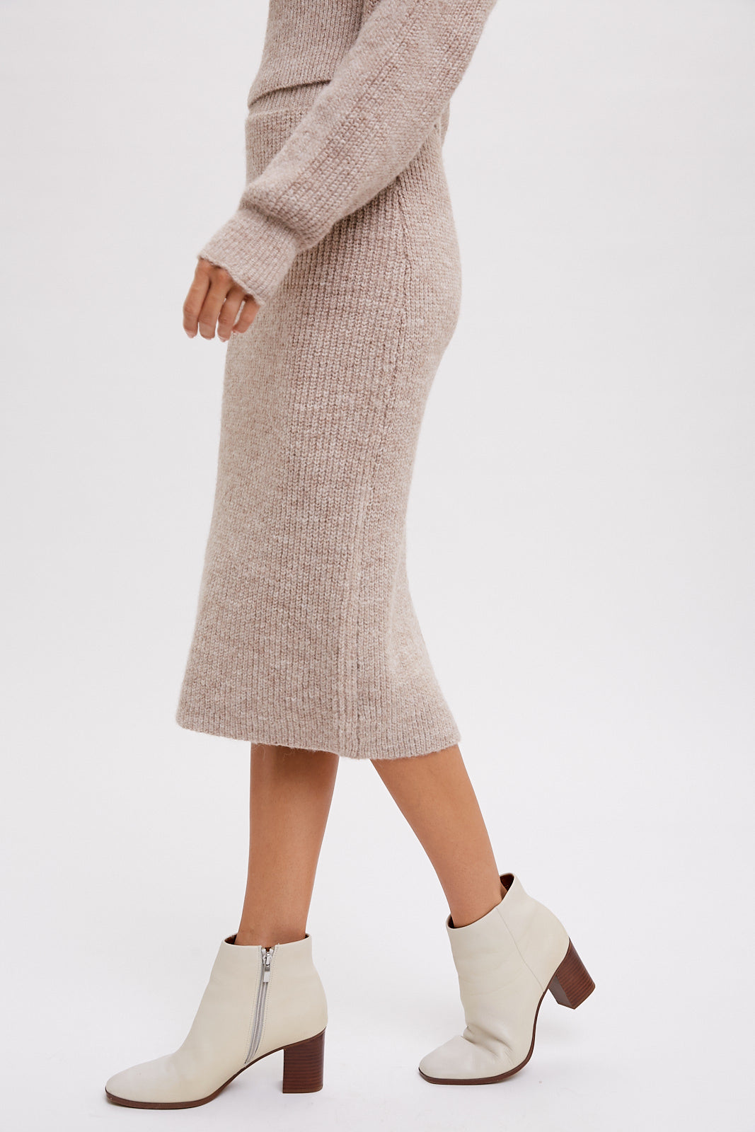 Sweater and Skirt Set in Latte
