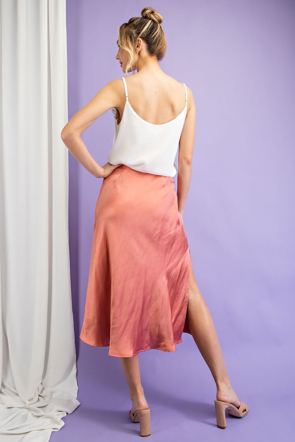 Rose gold clearance satin skirt