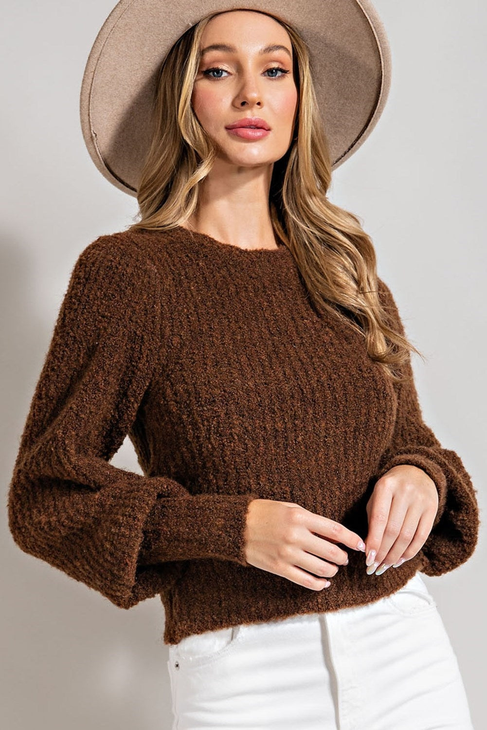 Brown cheap fuzzy sweatshirt